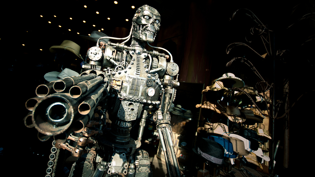 Kommer framtidens strider utkämpas av robotar i stil med James Camerons Terminator? Foto Cristoph Boecken